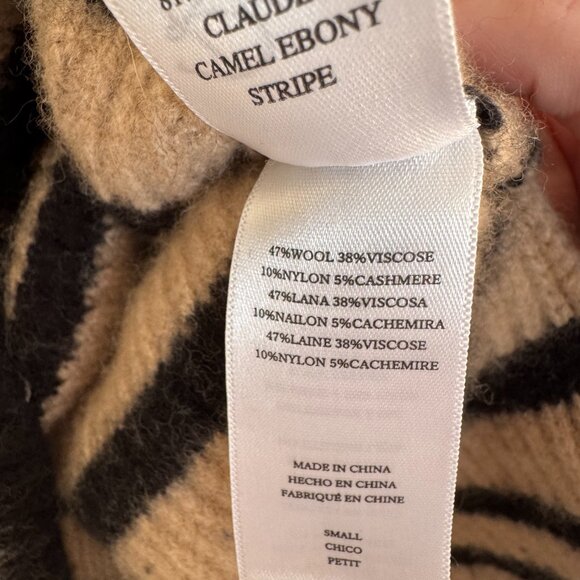 RAILS SIZE S Claudia wool tan black striped sweater - Picture 6 of 6